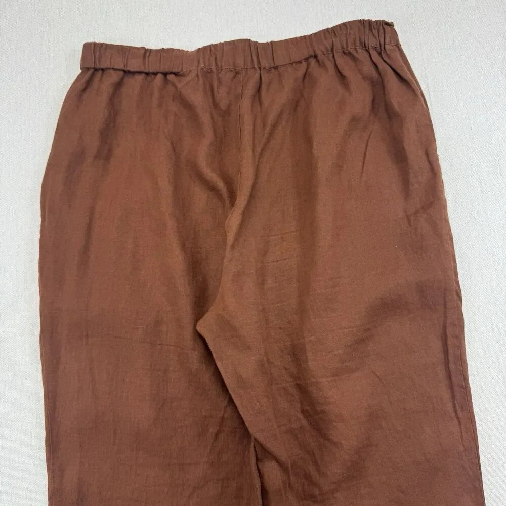 Quince 100% European Linen Tapered Ankle Pants Size L Minimalist Coastal Resort